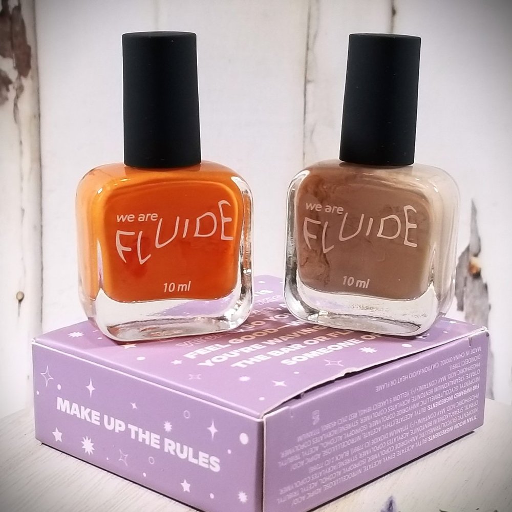 Fluide 7-Free Nail Polish Duo FAR INFRARED & TITAN MOON *NIB*